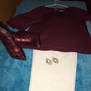 💎Burgundy  Boho-Chic Top💎